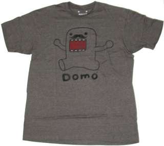 DOMO Mustache T Shirt Mens Size LARGE L Distressed Tee Shirt NEW Domo 