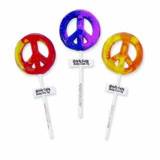  Melville Candy Lollipops, Peace Sign, 1.3 Ounce Lollipops 