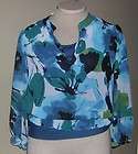 ANA Sz M Multi Color Sheer Blouse & Attached Cami Super