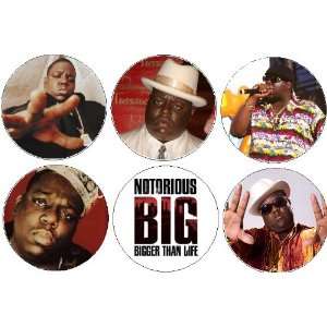 Set of 6 THE NOTORIOUS B.I.G. 1.25 Magnets ~ Biggie Smalls Rapper Rap