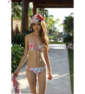New Floral 3 pcs Bikini with Beach dress Swimwear Swimsuit S M L SW75 