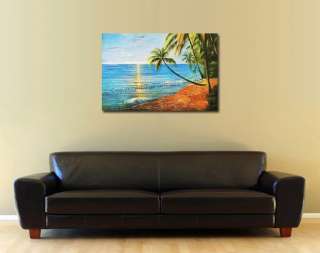 Caribbean Private Beach Original Oil Painting On Canvas  