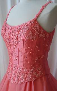 Ball Gown Dress Party Gala Prom Pageant Coral L 11/12  