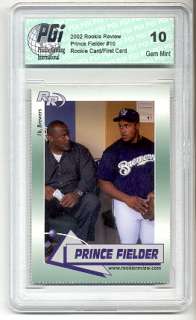 2002 Rookie Review Prince Fielder PGI 10 1st CARD EVER  