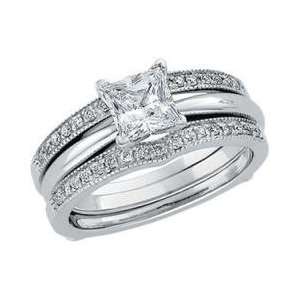  14K White Gold Bridal Ring Guard Jewelry