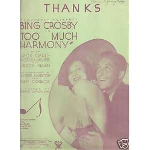  Sheet Music Bing Crosby Thanks 112 