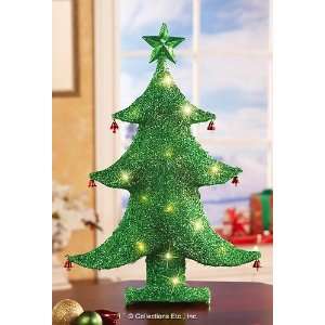  Green Glitter Lighted Fabric Christmas Tree Everything 