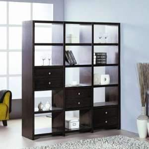 Bisect Room Divider with Six Adjustable Storage Drawers in 