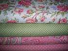   Bros Fabric ~ 4pcs 8 yards Pink Green Rose Paisley Polka Dot Group