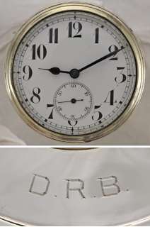   English Sterling Silver W.C. Griffiths Clock 1919 Swiss Movement