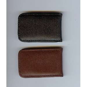 Leather Magnetic Money Clip   BROWN