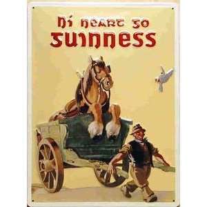  Guinness Gaelic Horse & Cart large embossed steel sign 