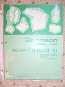 1973 Johnson Seahorse Outboard Parts Catalog 135 HP E  
