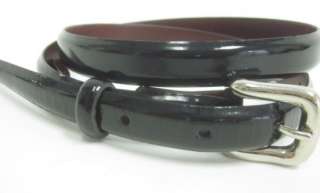 CALVIN KLEIN Black Patent Leather Thin Belt Sz M  
