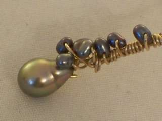 UNUSUAL VINTAGE 9CT GOLD BLACK AND GREY PEARL NECKLACE  