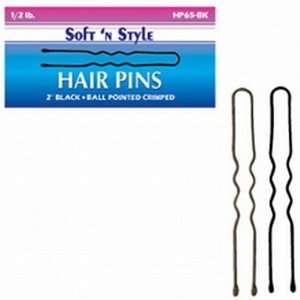  Soft N Style 2 Hair Pins Black 1/2 lb. (Pack of 3 