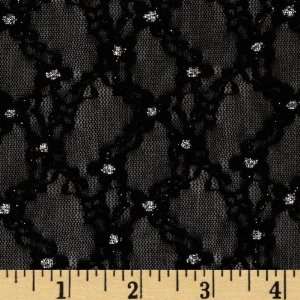  52 Wide Stretch Lace Madeline Metallic/Black Fabric By 