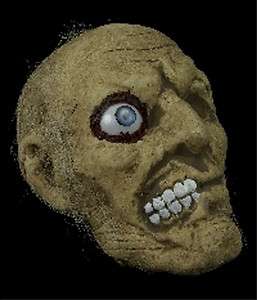 Severed Human Skull~ROTTING ZOMBIE MUMMY HEAD~One Eye~Halloween Prop 