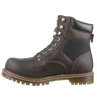 Dr Martens Mens Boots Joel 8 Eye Brown Black Burnished Wyoming Leather 