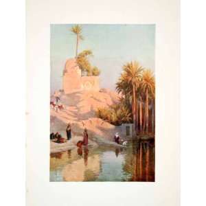  1906 Color Print Fayoum Oasis River Nile Valley Yussef 