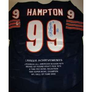  Dan Hampton HOF 2002 Signed BEARS STAT Jersey PSA Sports 