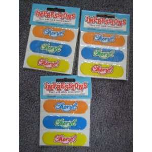   Plastic Name Stickers  Cheryl  Total of 9 Stickers 
