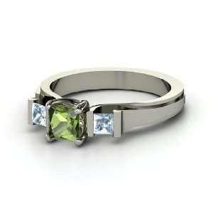  Blair Ring, Princess Green Tourmaline Sterling Silver Ring 