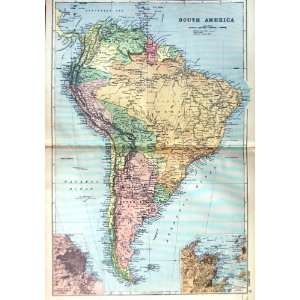    1901 Map South America Rio De Janeiro Buenos Ayres