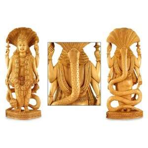  Wood statuette, Vishnu, the Creator