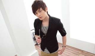 2011 NEW Mens Korea Fashion Slim Fit Shirt Black Suit Top 2803  