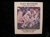 1989 CLAY MATHEWS BROWNS NFL FRANCHISE GAME CARD  