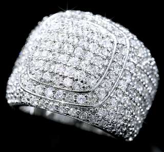   925 Sterling Silver Micropave Bling CZ Iced Out Hip Hop Ring Size 9 13