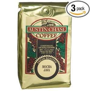 Austin Chase Coffee Company Mocha Java, Ground Coffee, 12 Ounce Bags 