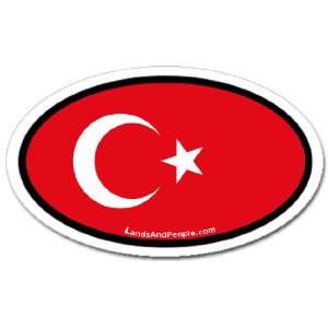 Turkey Turkish Flag Car Bumper Sticker Decal Oval