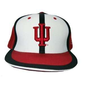  NCAA Indiana Hoosiers Fitted Hat Cap   White/Maroon (Size 