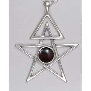   Degree Pentagram Accented with Bloodstone The Silver Dragon Jewelry