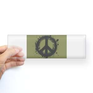    Bumper Sticker Clear Peace Symbol Ink Blot 