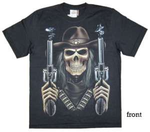 Grim Reaper Skull Gun T Shirt G78 New Size XL  