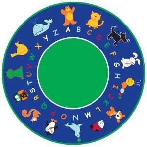  Learning Rugs CPR40 ABC Animals Round Kids Rug Size Round 