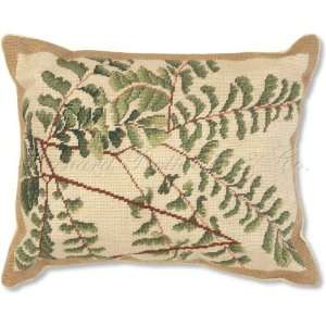  Maidenhair Fern Needlepoint Pillow