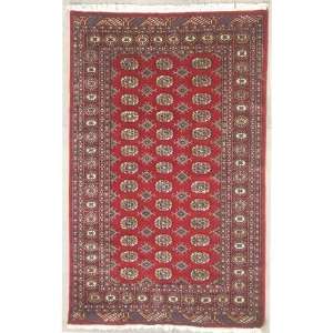  42 x 60 Pak Mori Bokhara Area Rug with Wool Pile  a 4x6 