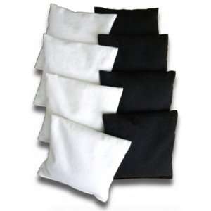  Official Cornhole Bags (4 Black & 4 White) Sports 