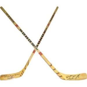   Bob Nystrom & Clark Gillies Autographed/Hand Signed Hockey Stick