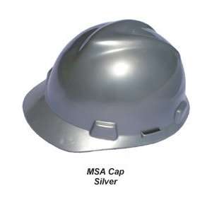 MSA V Guard cap style hardhats with pin lock suspensions, silver 