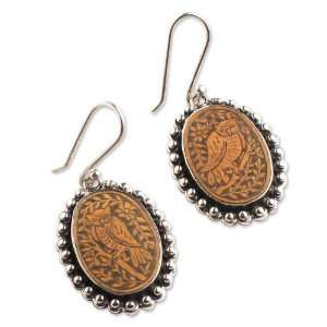  Sterling silver and mate gourd dangle earrings, Nocturnal 