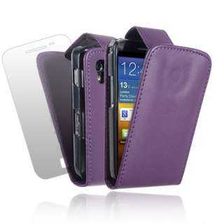 BLACK LEATHER FLIP CASE COVER & SCREEN PROTECTOR FOR VARIOUS SAMSUNG 