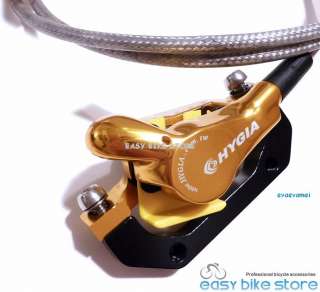   Elite Hydraulic Disc Brakes Stainless Hose 160 + 180 bike GOLD  