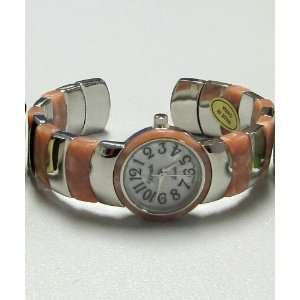  New Ladies Trendy Bracelet Watch Colored glass cuff Stripe 