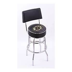 Boston Bruins HBS Steel Stool with Back, 4 Logo Seat, and L7C4 Base 