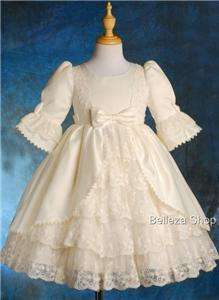 Ivory Flower Girl Wedding Party Victorian Dress SZ 4 5T  